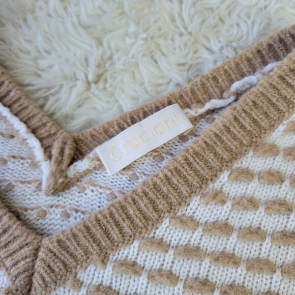 Cruciani Wool Knit Vneck Sweater 42 Medium 6 - Picture 4 of 6